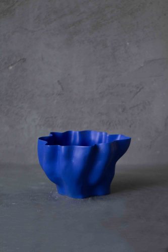 Керамическая ваза Сирена синяя из фаянса