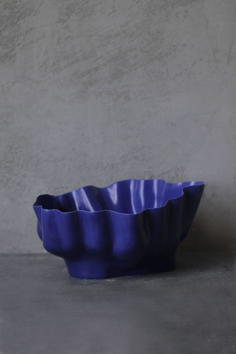 Керамическая ваза синяя полуфарфор